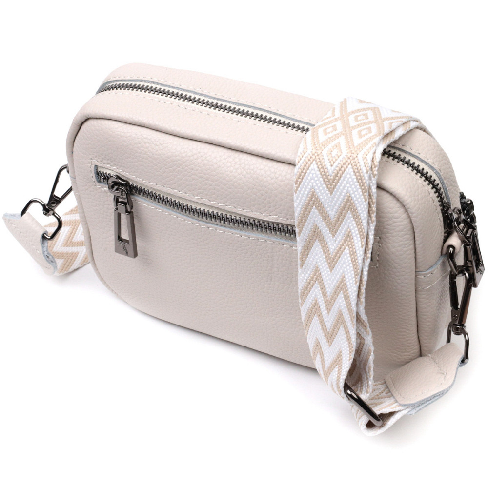 Стильная женская сумка кросс-боди из натуральной кожи Vintage 22295 Белая Киев - изображение 2