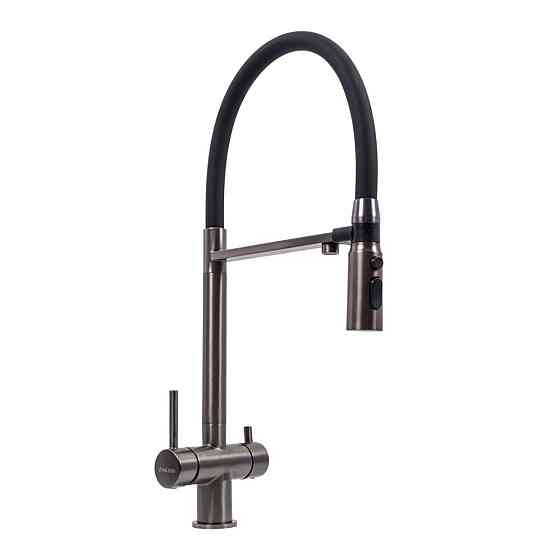 VALESO Змішувач кухонний NES-TN65 з гнучким виливом під фільтр Valeso (PVD чорний) Киев