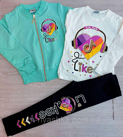 Спортивний костюм "Тік-Ток - Лайки" Likee м'ятний 104-110 Кривий Ріг - фото 1