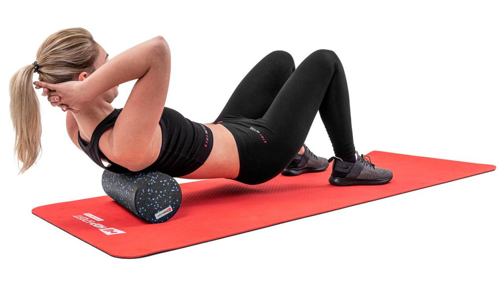 Роллер масажер (валик, ролик) гладкий заповнений Hop-Sport HS-P033SYG EPP 33см чорно-синій Київ - фото 5