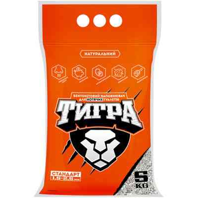 Наполнитель для туалета Тигра бентонитовый 5 кг (средняя гранула 1.5-2.5 мм) (5201) Винница