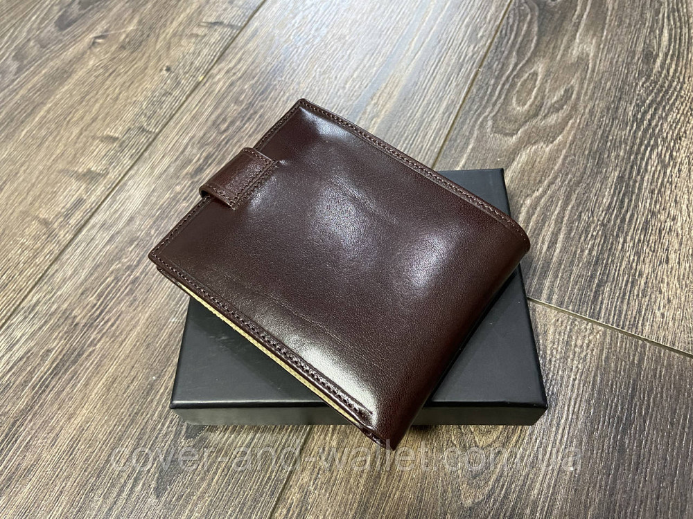 Солідний коричневий чоловічий гаманець з натуральної шкіри Marco Coverna BK047-801 Київ - фото 3