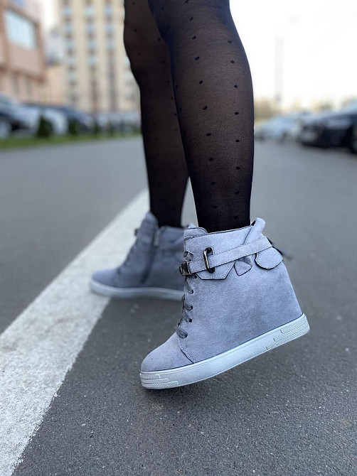 Снікерси жіночі Gofc сірі еко-замша 40р. (KLS-103-9) Коломыя - изображение 4