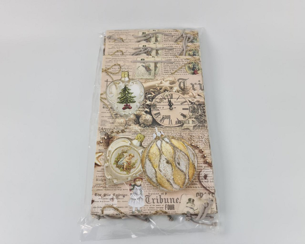 Великий паперовий пакет вертикальний 25/37/8 новорічний -006 (12 шт.) Харків - фото 3