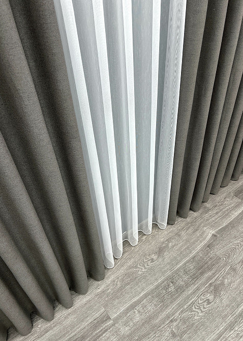 Шторна тканина "TWEED_V" однотонна колір темно-сірий 1915ш Київ - фото 5