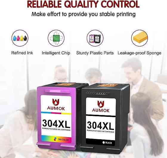 Б/У. Остаток 50%. Комплект чорнильних картриджів AUMOK 304XL Дніпро