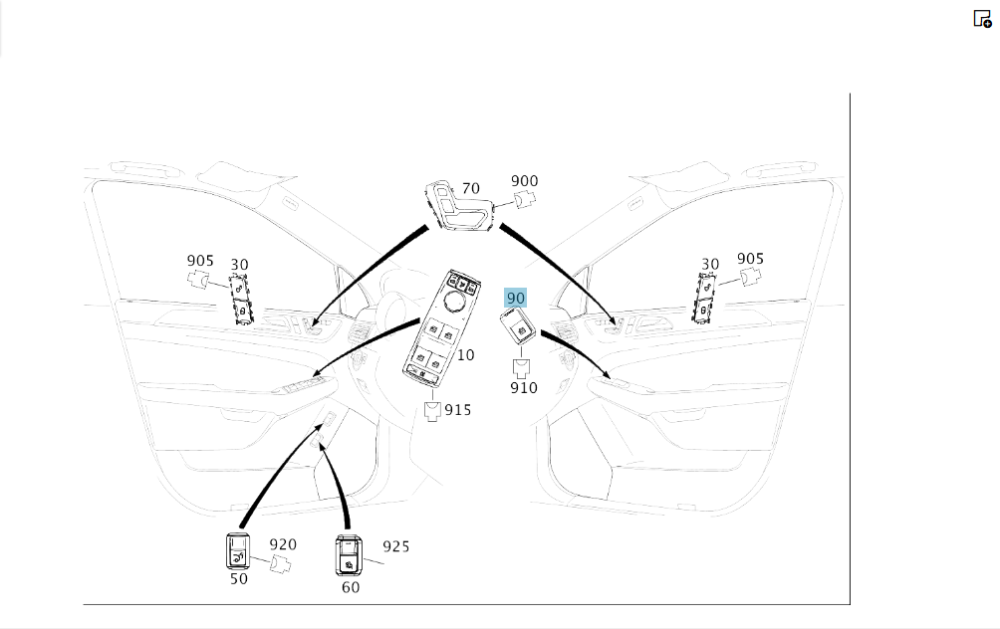 Mercedes-Benz  A2929054800 9107 Кнопка склопідйомника GLE Coupe C292 Одесса - изображение 2