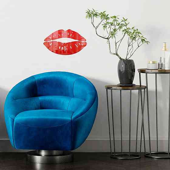 Зеркальный декор губы красные, 2 штуки Киев