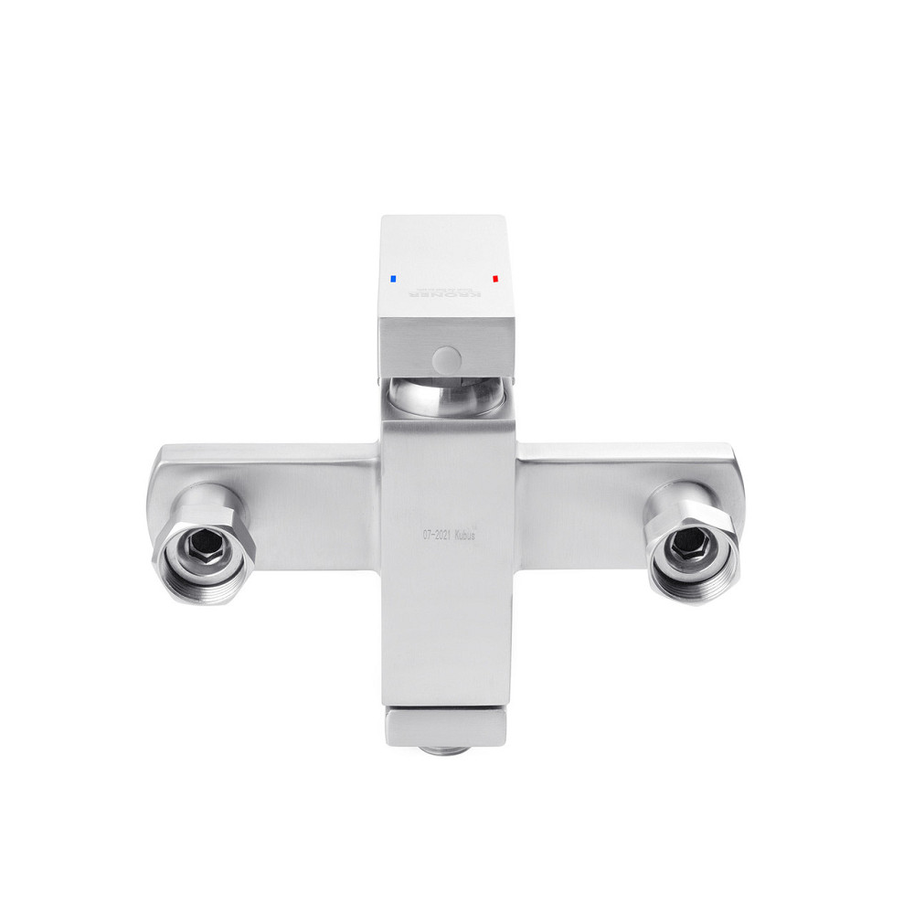 Змішувач для ванни з душовим гарнітуром Kroner KRP Edelstahl Kubus - ESG060 сатин Київ - фото 5