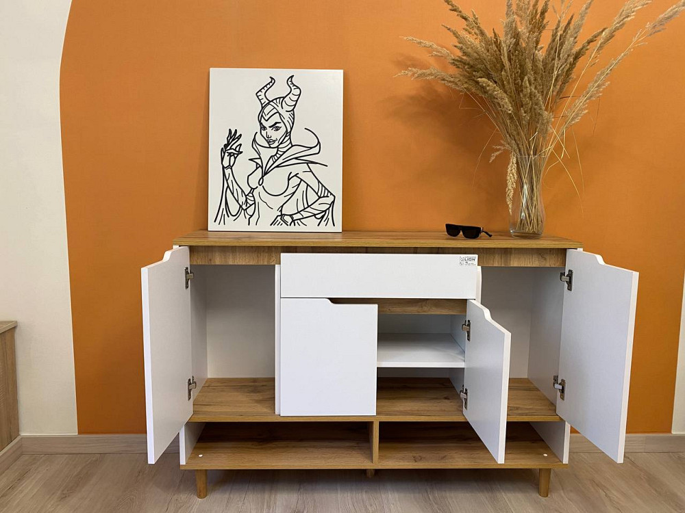 Тумба для обуви в прихожую LION Салливан Тумба-2 Нимфея Альба (белый) (LION-041142) ТОП Львов - изображение 5