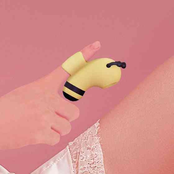 Вакуумний стимулятор із мікрострумами CuteVibe Beebe Yellow, на палець Sex Aura Київ