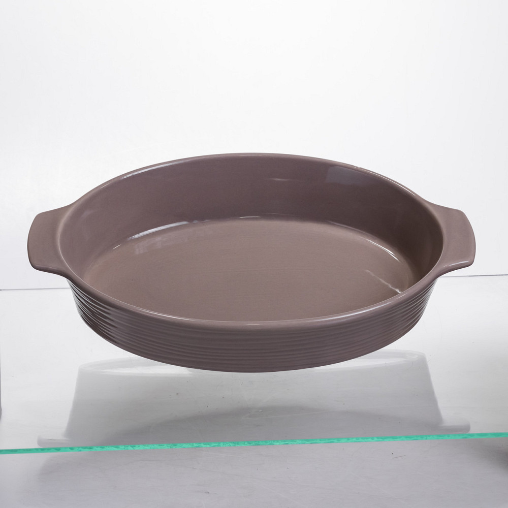 Yiwu Форма для запікання овальна 36×22.5×7 (см) форма для духовки 2 літри Бежевий S1286 Коломия - фото 1