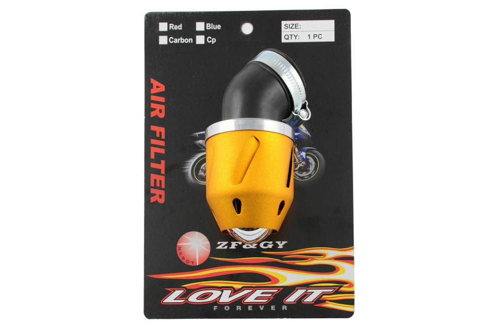 Фільтр повітряний (нульовик) Ø3см, 45*, куля (золото) Мукачево - фото 1