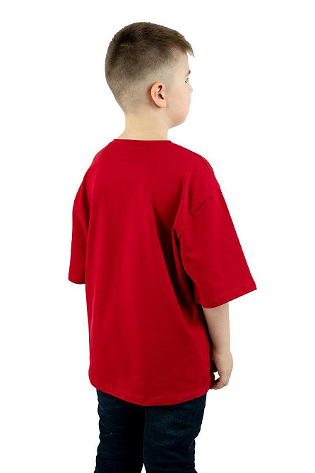 Футболка для хлопчика оверсайз, бордова бавовняна, топ Київ - фото 2