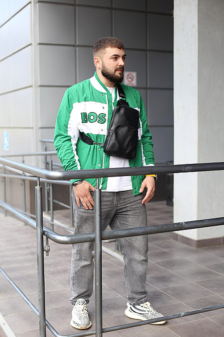 Слінг із натуральної шкіри, шкіряна сумка через плече SKILL Kved (Чорна) Суми - фото 4