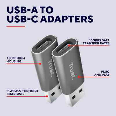Перехідник USB-C to USB-A 3.2 Adapter 2-Pack Trust (25573_TRUST) Вінниця