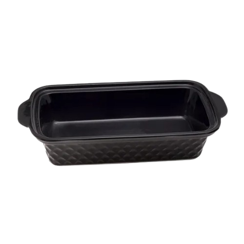 Марміт прямокутний 1,1л 30см кераміка скляна кришка + метал.підставка чорний 6420 KAMILLE Житомир