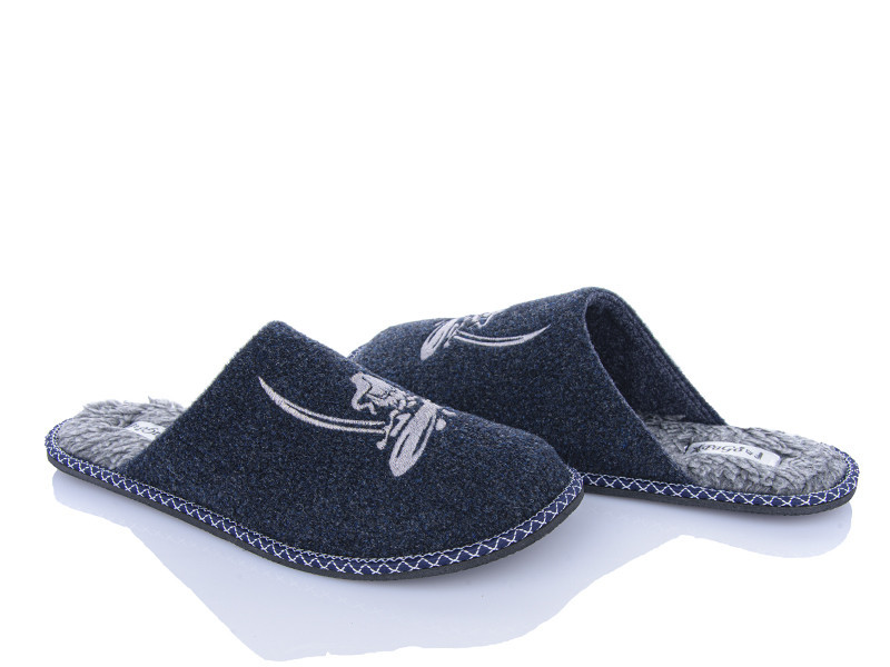 Тапочки чоловічі кімнатні PaGo Козак овчина сині гурт роздріб Одеса - фото 3