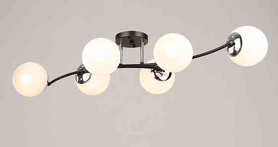 VALESO Люстра стельова на 6 плафонів VALESO K2318/6 чорний+хром E27 Киев