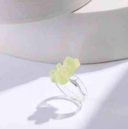 Кольцо для детей с мишкой 45 мм салатовый Киев