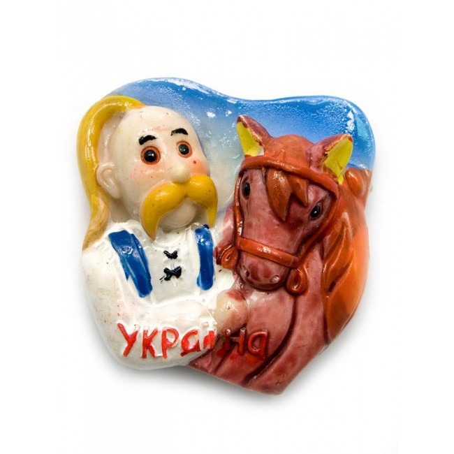 Магніт на холодильник українська тематика Козак з конем Київ - фото 1