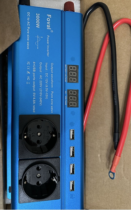 Инвертор FOVAL 3000W Чистый синус 12V-220V інвертор. Харків - фото 3