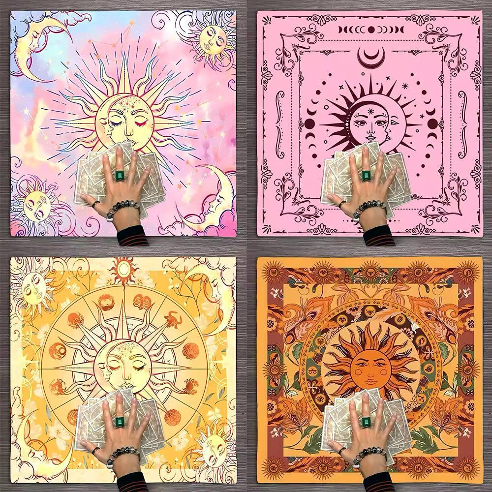 Алтарная скатерть для карт Таро и Рун. Скатерть для гадания 50*50 см. Розовое солнце Киев - изображение 3