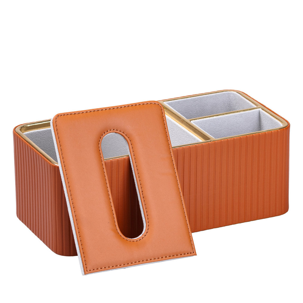 Салфетница из эко-кожи с двумя отделениями, коричневая Киев - изображение 4