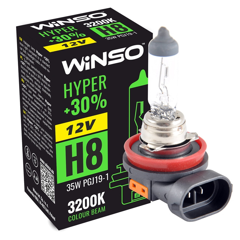 Галогеновая лампа Winso H8 12V 35W PGJ19-1 HYPER +30% Львов - изображение 1