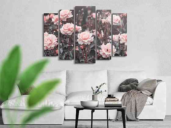 Модульна картина у вітальню / спальню Квіти Art-368_5 ( 80х118см ) Київ