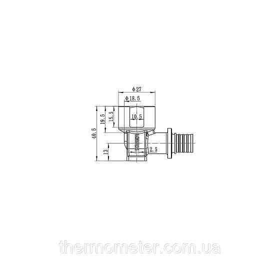 Уголок переходной настенный с ВР Koer KA.LW06F-16 - 16(2.2mm) x 1/2