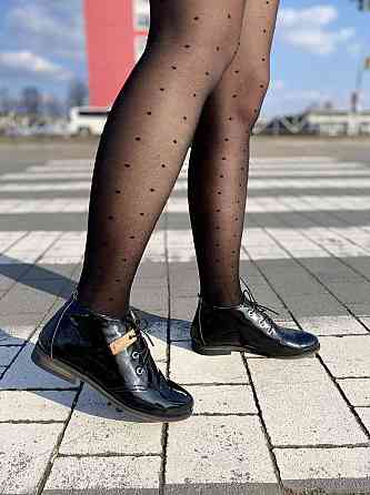 Женские ботинки YDG черные натуральная кожа лак 36-37р (2347) Коломия