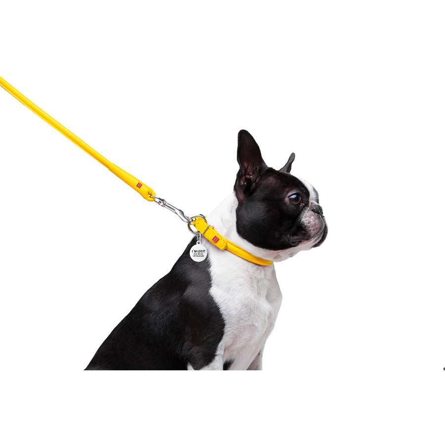 Повідець для собак шкіряний WAUDOG Glamour круглий, Д 8 мм, Дов 122 см жовтий Коломия - фото 3