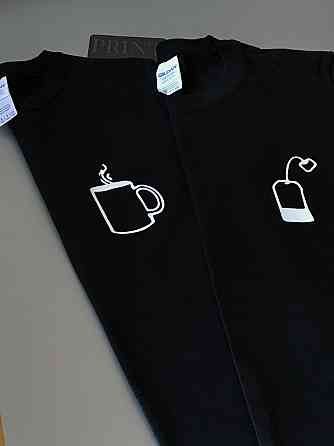 Парні футболки для хлопця та дівчини з чашкою та пакетиком Чернівці