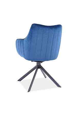 Стілець AZALIA VELVET чорний каркас/синій BL.86 Київ