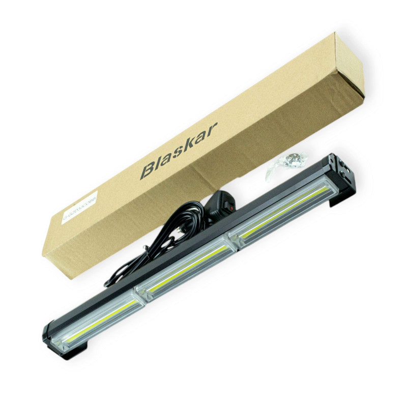 Фара LED прямокутна 450х40х45 (ДВШ) 3 секції білий, стробоскоп, штекер до прикурювача додаткова Мукачево - фото 1