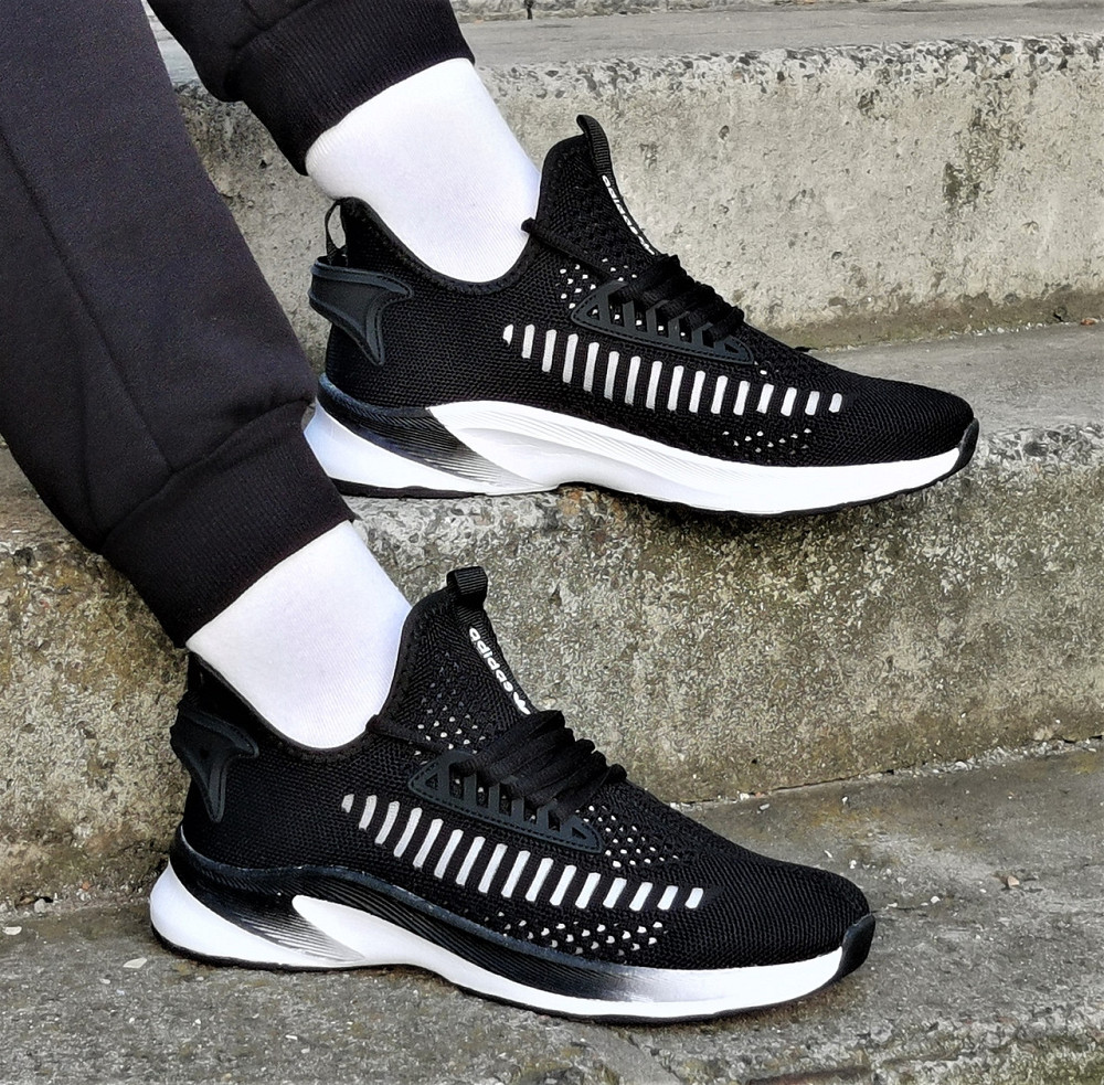 Кроссовки Adidas Мужские Черные Адидас BOOST Сеточка (размеры: 42,43,44,45) Днепр - изображение 9