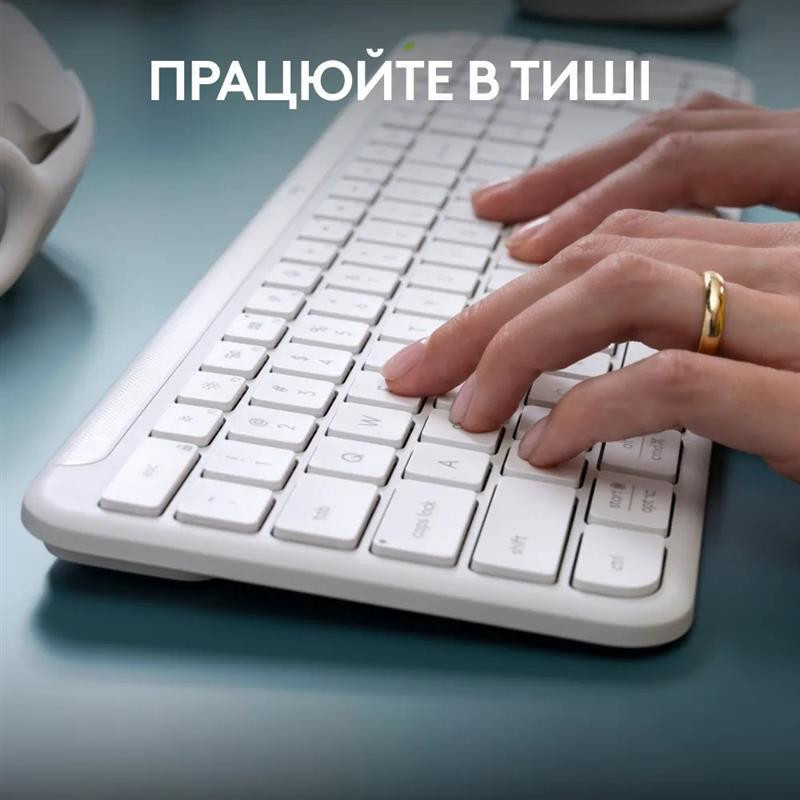 Клавіатура бездротова Logitech Signature Slim K950 US OffWhite USB (920-012466) Білий Харків - фото 8