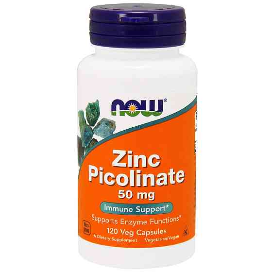 Пиколинат цинка, Zinc Picolinate, Now Foods, 50 мг, 120 вегетарианских капсул Луцьк