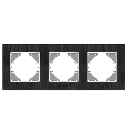 BINERA чорний алюміній Рамка горизонтальна 3-а Videx Житомир - фото 1