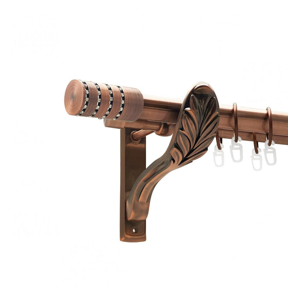 Карниз Orvit Барамелла металевий дворядний ретро гладка труба кільце металеве Мідь 25\19 мм 200 см Львов - изображение 1