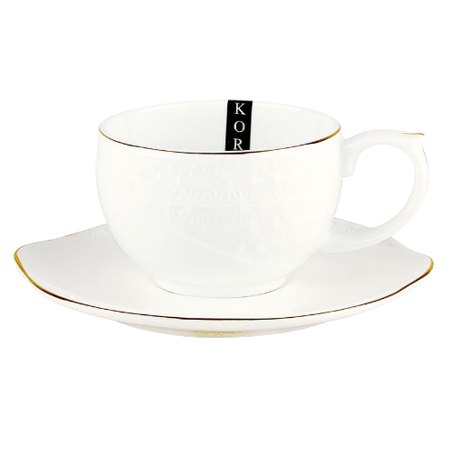 Набір чайний (ч.240мл + блюдце) порцеляна білий 508610-А Оптима Житомир - фото 1