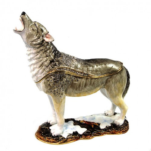 Скринька металева зі стразами Вовк Київ - фото 1