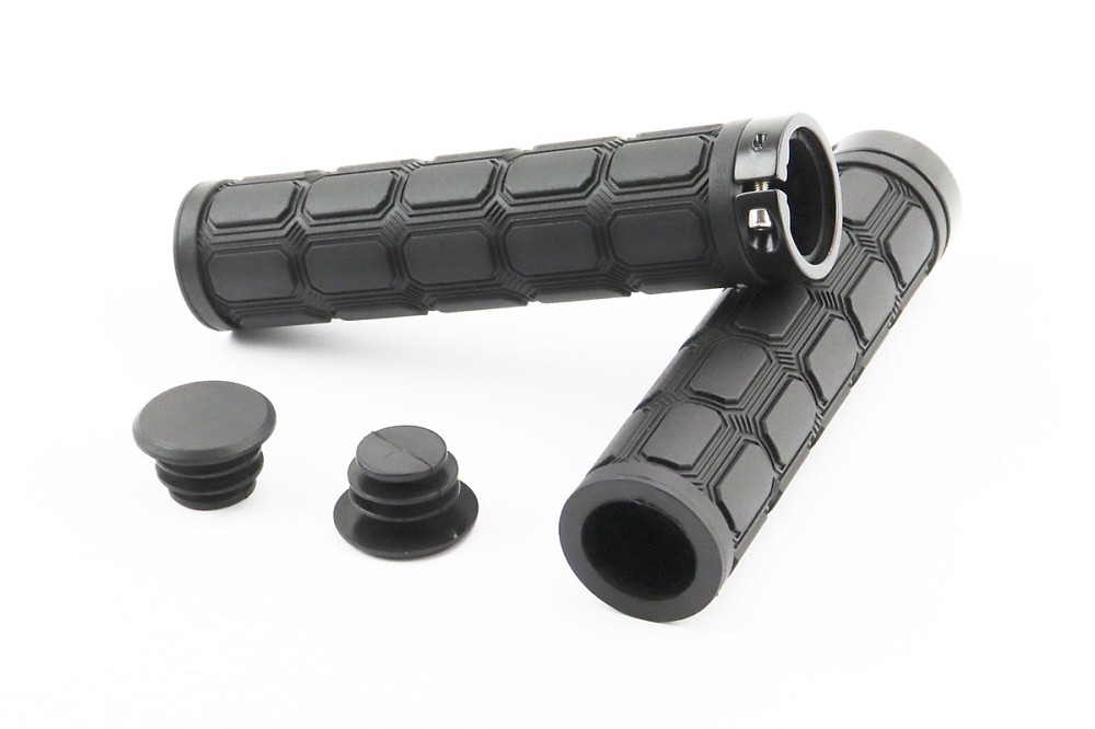 Ручки керма 130мм з затискачем Lock-On, чорні TPE-077 Київ - фото 1