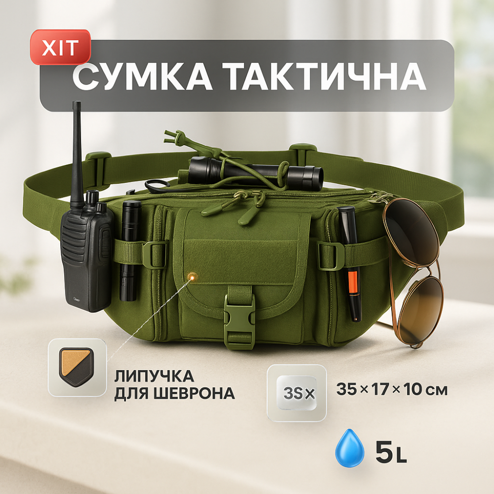 Нагрудна сумка кобура, Черная мужская сумка тактическая нагрудная Черная тактическая нагрудная GI-36 Львов - изображение 11