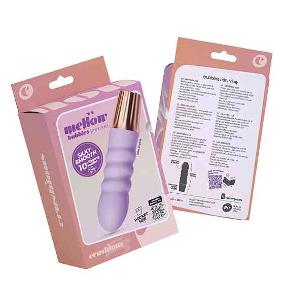 Міні-вібратор CRUSHIOUS Mellow Bubbles, лавандовий, 11 х 2,8 см Sex Aura Київ
