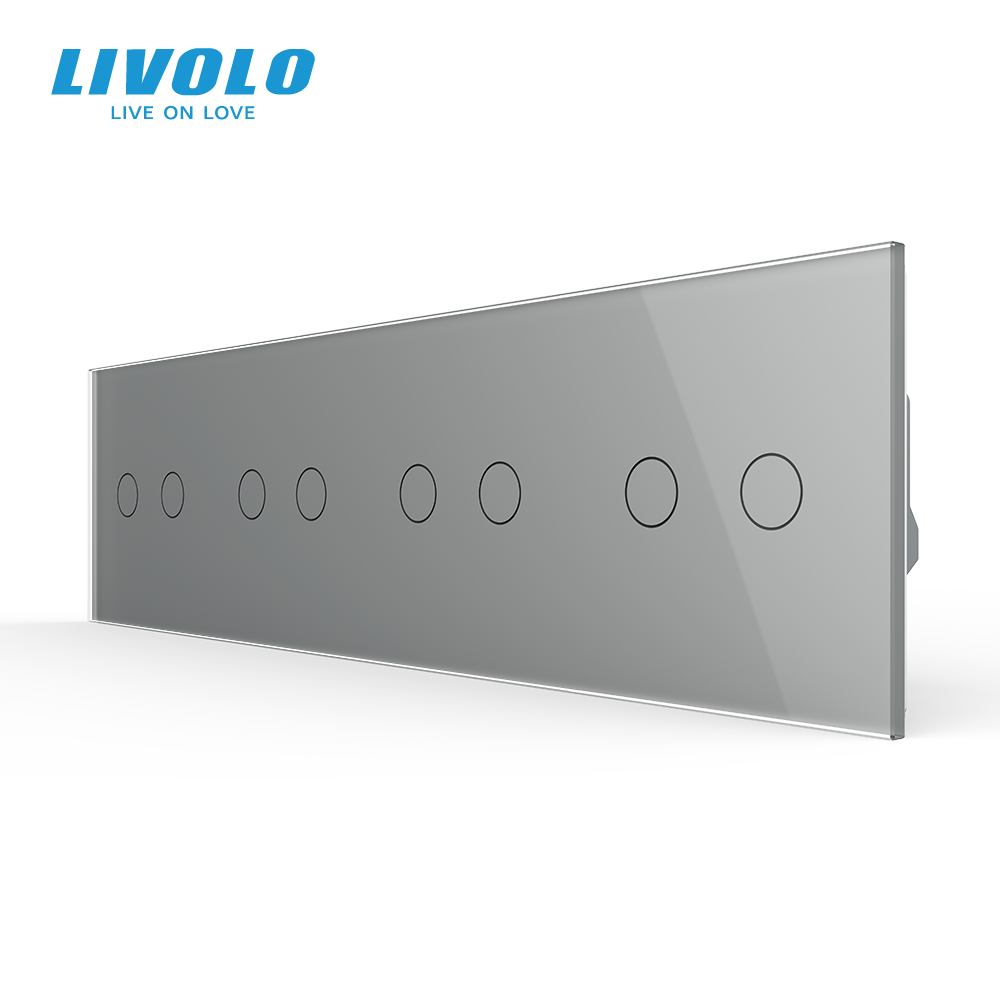 LIVOLO Сенсорний вимикач 8 сенсорів (2-2-2-2) Livolo сірий скло (VL-C708-15) Коломыя - изображение 1