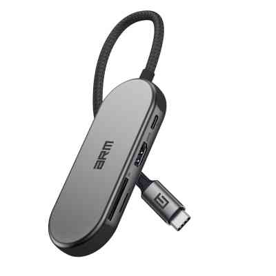 Концентратор Armorstandart USB-C to HDMI 4K, RJ45, PD, 2USB, SD, microSD Grey (ARM69365) Вінниця