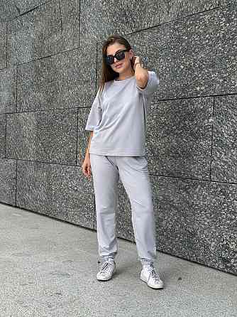 Спортивный костюм женский футболка и штаны джогеры Серый M-L Харьков