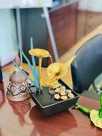 Настольный фонтан RESTEQ с подсветкой — декоративный мини водопад для дома и офиса, интерьерный увлажнитель воздуха Киев